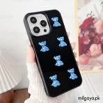 3D Bear Embellished Mirror iPhone Case by milgaya.pk