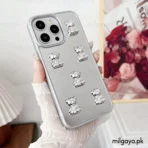 3D Bear Embellished Mirror iPhone Case by milgaya.pk