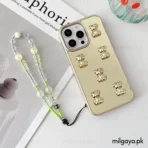 3D Bear Embellished Mirror iPhone Case by milgaya.pk