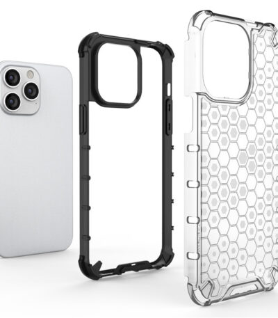 Honeycomb Anti-Fall Transparent iPhone Case by milgaya.pk