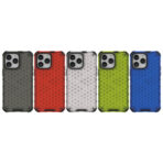 Honeycomb Anti-Fall Transparent iPhone Case (All Colors) by milgaya.pk