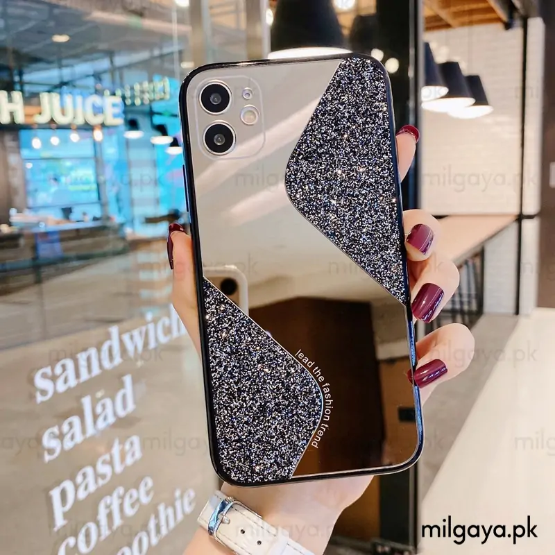 Splicing Mirror Glitter iPhone Case Milgaya.pk