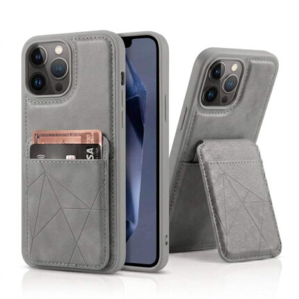 iPhone 15 Pro Max Premium Leather Wallet Phone Case with Card Holder Slots & Back Flip Kickstand