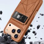 Premium Leather Wallet Phone Case Compatible for iPhone with Card Holder Slots & Back Flip Kickstand - Image 2