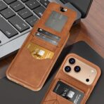 Premium Leather Wallet Phone Case Compatible for iPhone with Card Holder Slots & Back Flip Kickstand - Image 4
