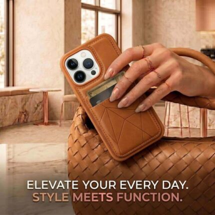 iPhone 14 Pro Max Premium Leather Wallet Phone Case with Card Holder Slots & Back Flip Kickstand